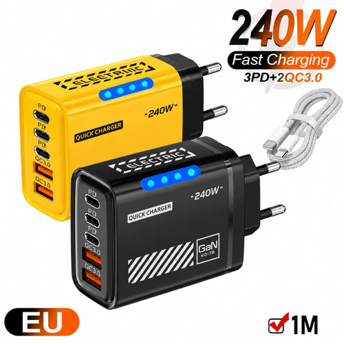 Caricabatterie rapido gan 240w - caricabatterie,